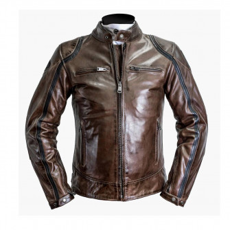 Helstons Modelo Camel Black Leather Jacket