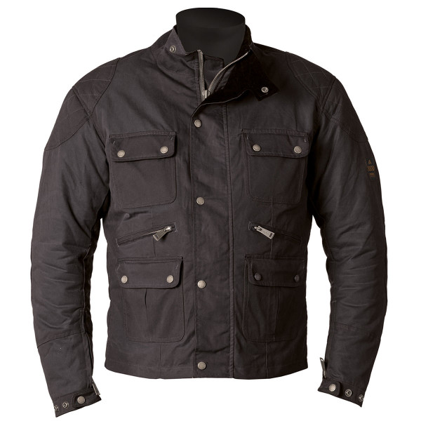 Helstons Hunt Waxed Cotton Black Jacket