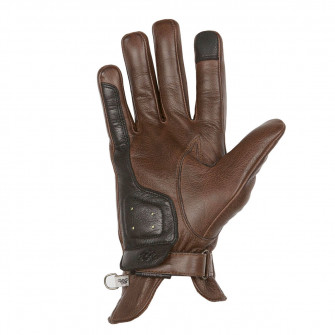 Helstons Condor Summer Camel Black Leather Gloves