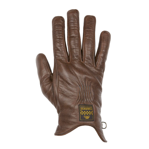 Helstons Condor Summer Camel Black Leather Gloves
