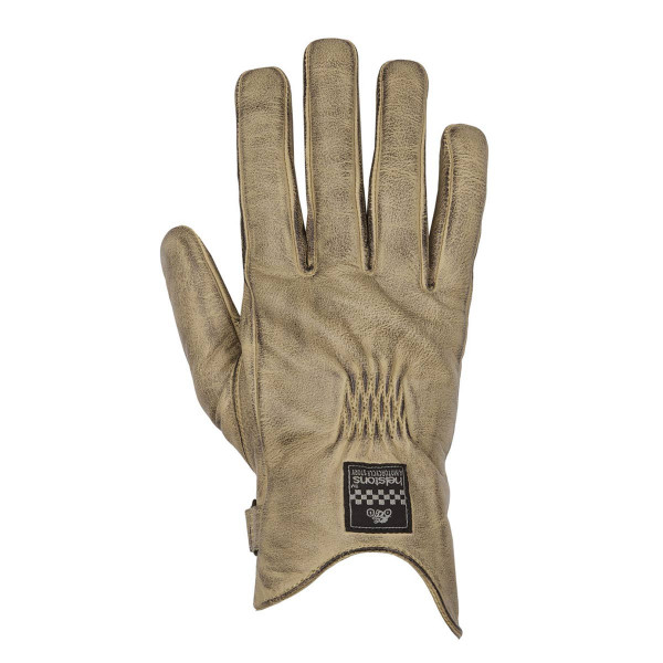 Helstons Condor Summer Beige Black Leather Gloves