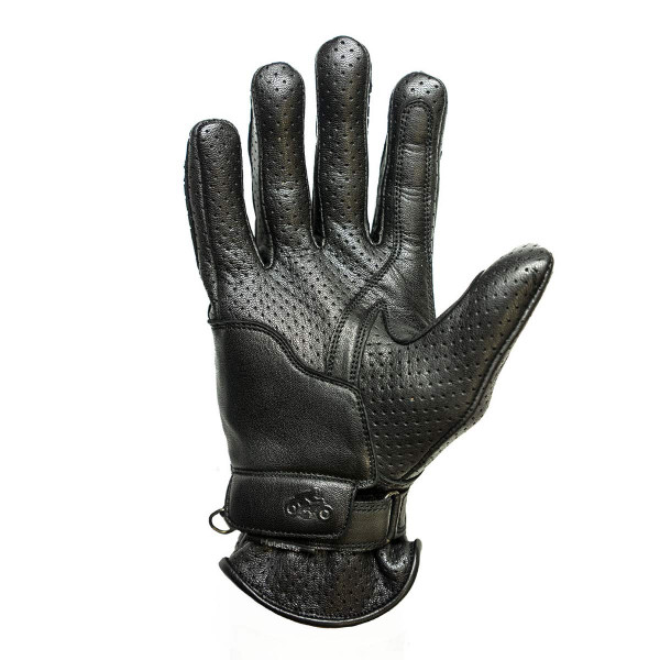 Helstons Corporate Black Leather Summer Gloves