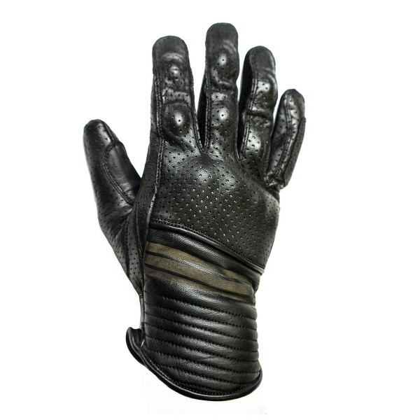 Helstons Corporate Black Leather Summer Gloves