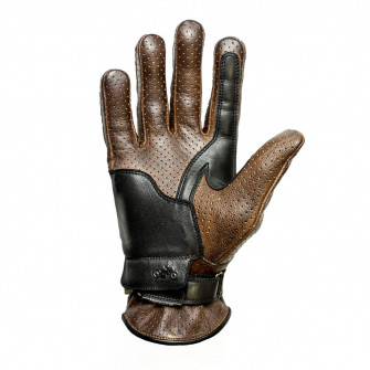 Helstons Corporate Black / Camel Leather Summer Gloves