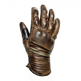 Helstons Corporate Black / Camel Leather Summer Gloves