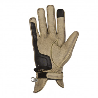 Helstons Ladies Swallow Beige/Black Leather Gloves