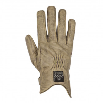 Helstons Ladies Swallow Beige/Black Leather Gloves