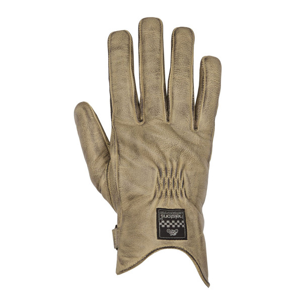 Helstons Ladies Swallow Beige/Black Leather Gloves