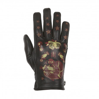 Helstons Ladies Panther Black/Red Summer Gloves