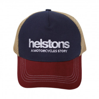Helstons Logo Trucker Cap Bordeaux-Beige-Blue