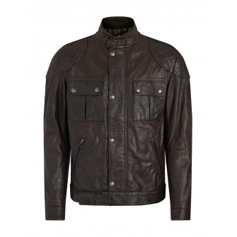 Belstaff Brooklands Leather Jacket - Black Brown